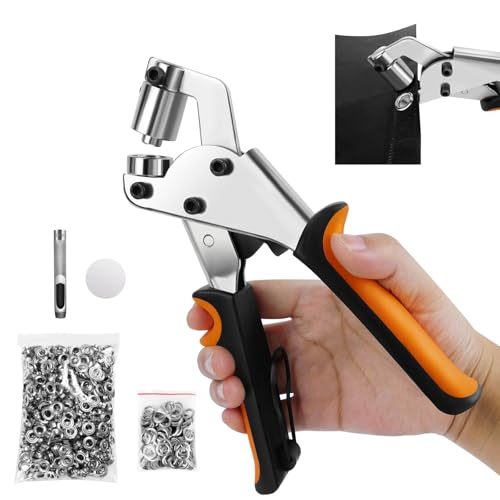 Ösenzange Set,Ösenzange Set für Planen, Professionelles Handheld Ösenstanzer mit 500 Ösensätzen (10mm) für Leder, Planen, Kleidung von Xinng