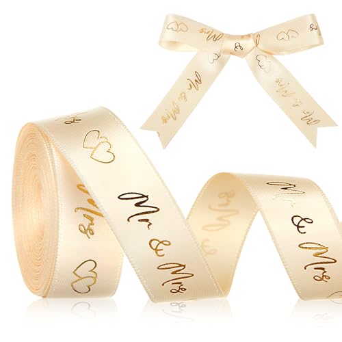 Xinnun Hochzeit Schleifenband 4,5 m x 15 mm Mr & Mrs Deko Hochzeit Geschenkband Herz Dekoband Hochzeitsband für Hochzeitsdekoration Hochzeitseinladungen Brautsträuße Geschenk Verpackungen DIY(Gold) Xinnun Hochzeit Schleifenband 4,5 m x 15 mm Mr & Mrs Deko Hochzeit Geschenkband Herz Dekoband Hochzeitsband für Hochzeitsdekoration Hochzeitseinladungen Brautsträuße Geschenk Verpackungen DIY(Gold) von Xinnun