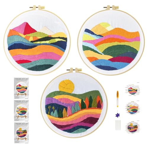 Xinpinzhou 3pcs Berg Landschaft Stickset Sticken Set für Erwachsene Anfänger Embroidery Kit Stickerei Stick Set Stickvorlagen Kreuzstich Vorgedruckt Stickbilder Stickbild Stickpackung Stickvorlage Xinpinzhou 3pcs Berg Landschaft Stickset Sticken Set für Erwachsene Anfänger Embroidery Kit Stickerei Stick Set Stickvorlagen Kreuzstich Vorgedruckt Stickbilder Stickbild Stickpackung Stickvorlage von Xinpinzhou