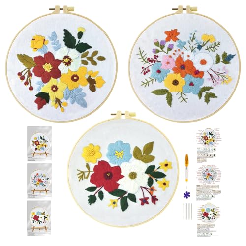 Xinpinzhou 3pcs Blume Stickset Sticken Set für Erwachsene Anfänger Embroidery Kit Stickerei Stick Set Stickvorlagen Kreuzstich Vorgedruckt Stickbilder Stickbild Stickpackung Stickvorlage Xinpinzhou 3pcs Blume Stickset Sticken Set für Erwachsene Anfänger Embroidery Kit Stickerei Stick Set Stickvorlagen Kreuzstich Vorgedruckt Stickbilder Stickbild Stickpackung Stickvorlage von Xinpinzhou
