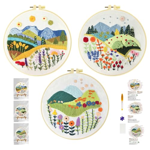 Xinpinzhou 3pcs Blumen Gras Stickset Sticken Set für Erwachsene Anfänger Embroidery Kit Stickerei Stick Set Stickvorlagen Kreuzstich Vorgedruckt Stickbilder Stickbild Stickpackung Stickvorlage Xinpinzhou 3pcs Blumen Gras Stickset Sticken Set für Erwachsene Anfänger Embroidery Kit Stickerei Stick Set Stickvorlagen Kreuzstich Vorgedruckt Stickbilder Stickbild Stickpackung Stickvorlage von Xinpinzhou