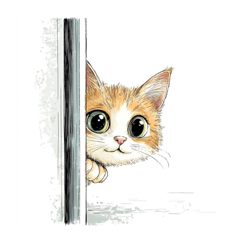Xinpinzhou Kreuzstich Set Vorgedruckt - 30x30 cm Süße Katze Stickbilder, 11CT Stickvorlagen, Sticken Set Erwachsene, Stickset für Anfänger, Stickpackungen für DIY Home Deko & Mama Geschenke von Xinpinzhou