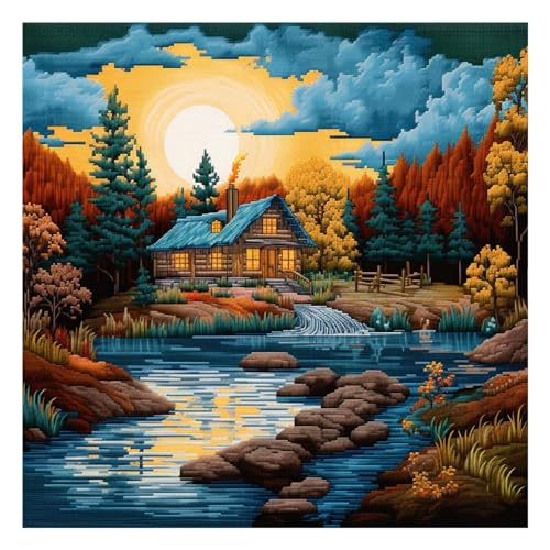 Xinpinzhou Kreuzstich Set Vorgedruckt Flusslandschaft, Stickvorlagen Stickbilder Vorgedruckt Kreuzstich Stickpackungen Stickpackung Cross Stitch Embroidery Kit Stickset Sticken Set Erwachsene Anfänger Xinpinzhou Kreuzstich Set Vorgedruckt Flusslandschaft, Stickvorlagen Stickbilder Vorgedruckt Kreuzstich Stickpackungen Stickpackung Cross Stitch Embroidery Kit Stickset Sticken Set Erwachsene Anfänger von Xinpinzhou