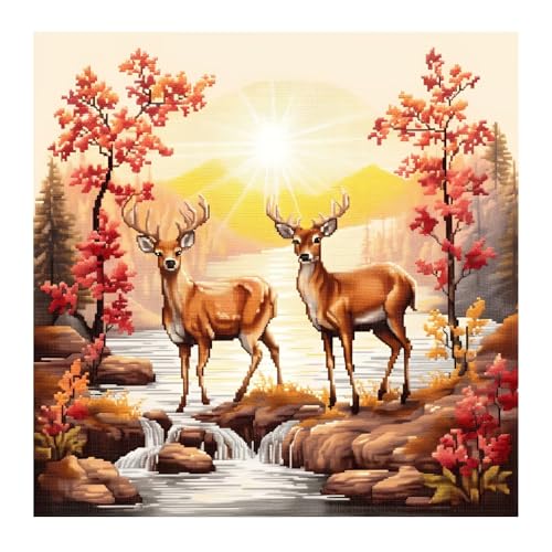 Xinpinzhou Kreuzstich Set Vorgedruckt Hirsch, Stickvorlagen Stickbilder Vorgedruckt Kreuzstich Stickpackungen Stickpackung Cross Stitch Embroidery Kit Tier Stickset Sticken Set Erwachsene Anfänger Xinpinzhou Kreuzstich Set Vorgedruckt Hirsch, Stickvorlagen Stickbilder Vorgedruckt Kreuzstich Stickpackungen Stickpackung Cross Stitch Embroidery Kit Tier Stickset Sticken Set Erwachsene Anfänger von Xinpinzhou