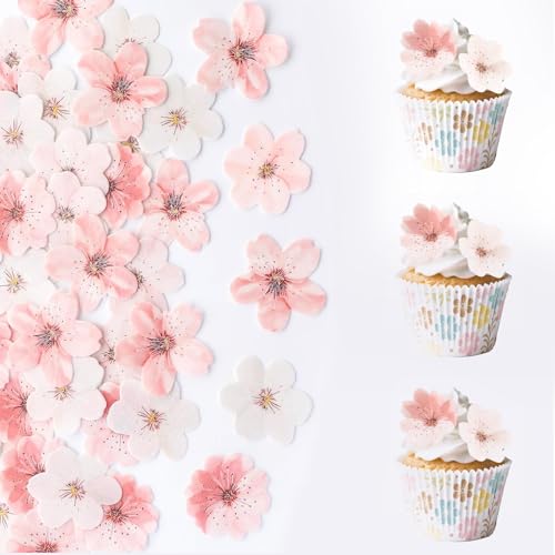 Essbare Blumen für Torte 50 Stück – Kirschblüten Tortendeko Essbar, Rosa & Weiß, Cupcake Topper für Hochzeiten, Geburtstage, Party-Kuchen, Dessert Dekoration Essbare Blumen für Torte 50 Stück – Kirschblüten Tortendeko Essbar, Rosa & Weiß, Cupcake Topper für Hochzeiten, Geburtstage, Party-Kuchen, Dessert Dekoration von Xinsenke