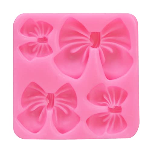4 Hohlraum 3d Bowknot Silikon Flexible Lebensmittel Sichere Schimmelpilze Tonharz Keramik Süßigkeiten Fondant Candy Chocolate Seifenform Form von Xinsheinelry