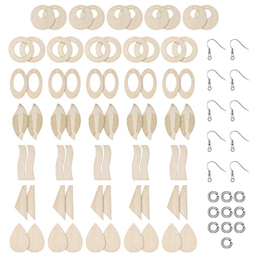 70 PCs/Set Unvollendete Holzschmuckohrringe Rohlinge Mit Ohrhaken Öffnungsring 70 PCs/Set Unvollendete Holzschmuckohrringe Rohlinge Mit Ohrhaken Öffnungsring von Xinsheinelry