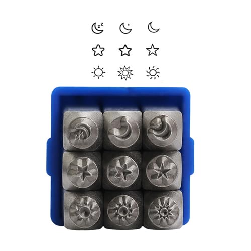 Celestials Sturdy Stahlmetallstempel Set Für Schmuck Erstellung Von Werkzeugset Und Personalisierung Mit Sun Moon Star Designs von Xinsheinelry