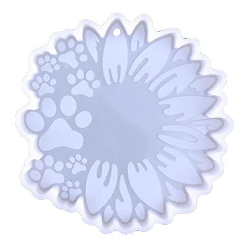 Glänzende Glänzende Sonnenblumenhund Pfoten Ornamente Silikon Epoxidharz Schimmel Schlüsselbund Anhänger Schmuck Für Valentine Geschenkhandwerk von Xinsheinelry
