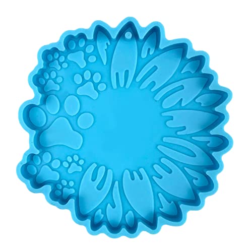 Glänzende Glänzende Sonnenblumenhund Pfoten Ornamente Silikon Epoxidharz Schimmel Schlüsselbund Anhänger Schmuck Für Valentine Geschenkhandwerk von Xinsheinelry