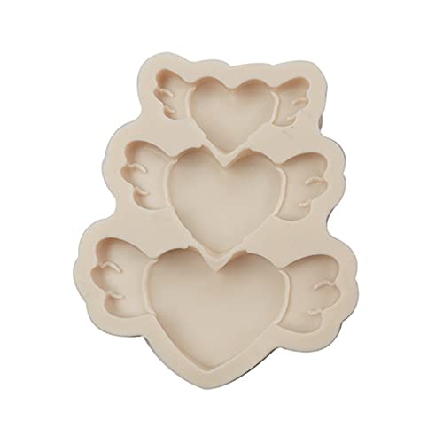 Herzflügel Silikonform Fondant Schimmel Kuchen Lieferungen Backpackdekoration Harzschmuck Handgefertigte Seife Seife Form von Xinsheinelry