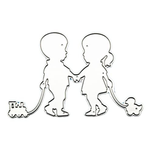 Kindheitsfreundin Little Boy Girl Metal Schneiden Stirbt Schablone Scrapbooking Prägewerkzeug Die Schnittpapierpapier Album Vorlage Schimmel Dekoration Handwerk von Xinsheinelry