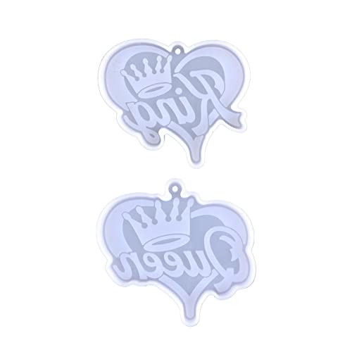 Schlüsselbund Silikonform Herzform Kronen Keychain Charm Epoxidharz Gussformen Mit Loch Für Handwerk Schlüsselbund Silikonform Herzform Kronen Keychain Charm Epoxidharz Gussformen Mit Loch Für Handwerk von Xinsheinelry