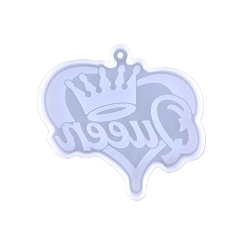 Schlüsselbund Silikonform Herzform Kronen Keychain Charm Epoxidharz Gussformen Mit Loch Für Handwerk von Xinsheinelry