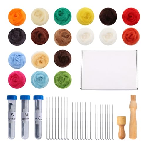 Xinsheinelry 18 Farben Nadel Felting Kits Wolle Feltzewerkzeuge Handgefertigte Filznadel Woll Filzzubehör Für Erwachsene Filling Supply Xinsheinelry 18 Farben Nadel Felting Kits Wolle Feltzewerkzeuge Handgefertigte Filznadel Woll Filzzubehör Für Erwachsene Filling Supply von Xinsheinelry