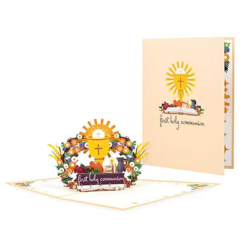Xinsheinelry 3D Popup Paper Sculpture Card Erstes Grußkarte Der Heiligen Kommunion Mit Umschlag Handgefertigter Papierpostkarte Für Die Familie von Xinsheinelry