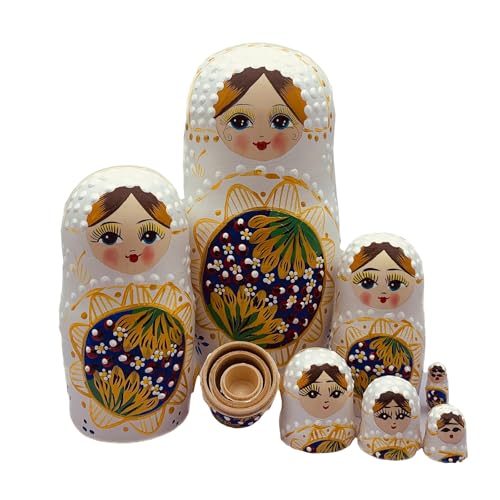 Xinsheinelry Folk Russische Nistpuppen Handgefertigte Holzfiguren Mit Blumenmuster Für Geschenken Von Zuhause Und Bürodekoration Xinsheinelry Folk Russische Nistpuppen Handgefertigte Holzfiguren Mit Blumenmuster Für Geschenken Von Zuhause Und Bürodekoration von Xinsheinelry