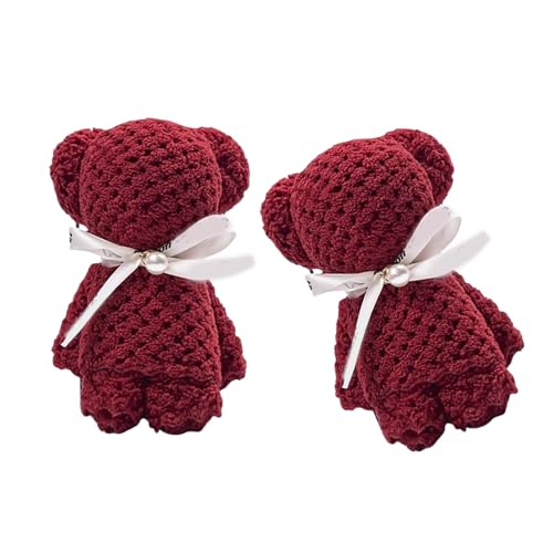 Xinsheinelry Set Von 2 Bear Towel Geschenk 30x30 cm Komfortable Waschlappen Sauert Saugfähig Für Hochzeitsfeier Brautduschen Supplies von Xinsheinelry
