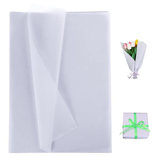 Xinstroe 100 Blatt Seidenpapier Weiß 50x35cm Seidenpapier Verpackungsmaterial Bulk Geschenkverpackung für Hochzeiten, Geburtstagsfeier, Duschen, Kunsthandwerk, Diy, Weihnachten von Xinstroe