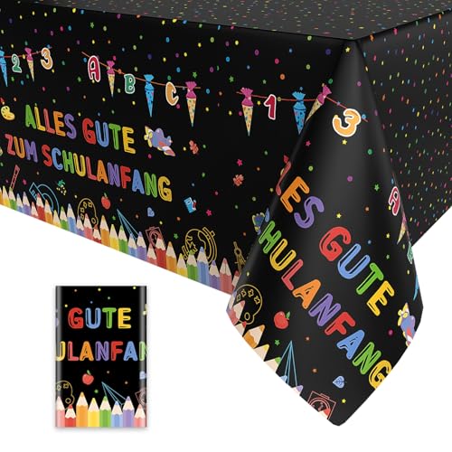 1pc Alles Gute Zum Schulanfang Tischdecken,Schwarz Einschulung Deko Tischdecke Schulanfang Tischdecken Tischtuch für Schulkind Schulanfang Schuleinführung Schulstart Party Dekoration 137 x 274cm 1pc Alles Gute Zum Schulanfang Tischdecken,Schwarz Einschulung Deko Tischdecke Schulanfang Tischdecken Tischtuch für Schulkind Schulanfang Schuleinführung Schulstart Party Dekoration 137 x 274cm von Xinvery