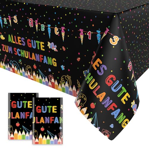 2pcs Alles Gute Zum Schulanfang Tischdecken,Schwarz Einschulung Deko Tischdecke Schulanfang Tischdecken Tischtuch für Schulkind Schulanfang Schuleinführung Schulstart Party Dekoration 137 x 274cm 2pcs Alles Gute Zum Schulanfang Tischdecken,Schwarz Einschulung Deko Tischdecke Schulanfang Tischdecken Tischtuch für Schulkind Schulanfang Schuleinführung Schulstart Party Dekoration 137 x 274cm von Xinvery