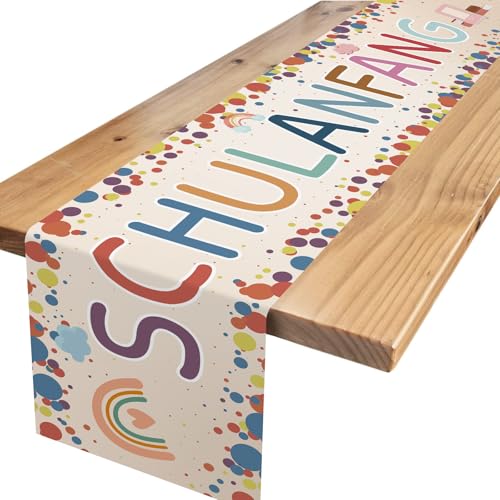 Xinvery Tischdeko Einschulung,Regenbogen Schulanfang Deko Tischläufer Tischband für Schulkind Schulanfang Schuleinführung Schulstart Party Dekoration 180 x 35cm von Xinvery