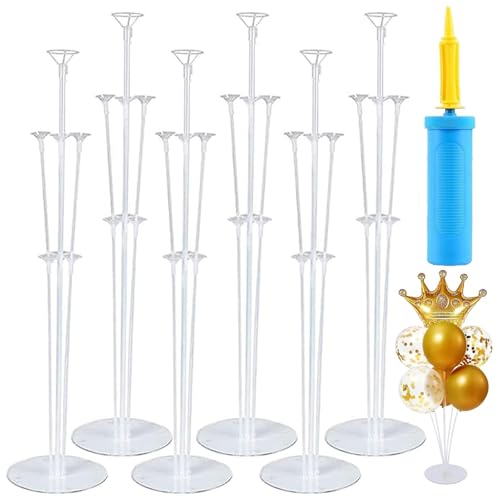 6 Stück Ballonhalter Set, Wiederverwendbare Ballonständer Kit,Luftballons Ständer,Tischballonständer für Einsatz jedem Urlaub Szene,Ballon Halterung für Party Dekoration,Geburtstag,Hochzeitsdekoration von Xinxinphi