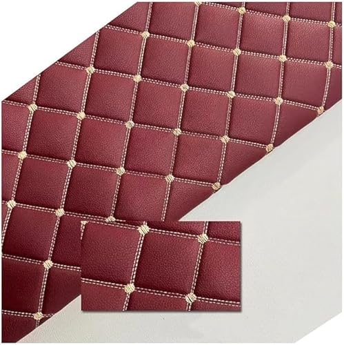 Gesteppter PU-Stoff, Kunstleder, Vinyl, Lederstoff, Polsterstoff, weiche, glatte Vinylpolsterung, knittert nicht so leicht, Meterware(Burgundy,1.6x4m) von Xinyilau