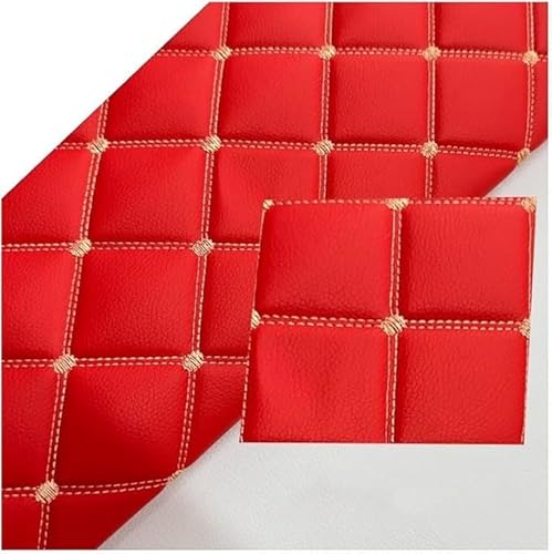 Gesteppter PU-Stoff, Kunstleder, Vinyl, Lederstoff, Polsterstoff, weiche, glatte Vinylpolsterung, knittert nicht so leicht, Meterware(Red,1.6x4m) von Xinyilau