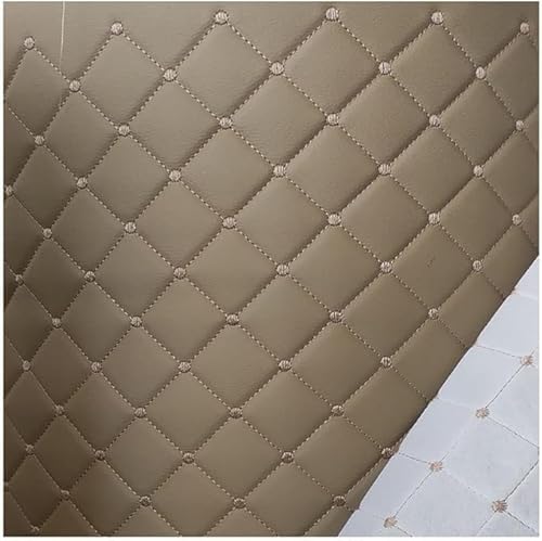Wasserdichter Kunstleder-Steppstoff, genäht, for Boote, Outdoor-Polsterung, Auto-Dachhimmel, Kopfteil, Diamant(Beige,1.6x9m) von Xinyilau