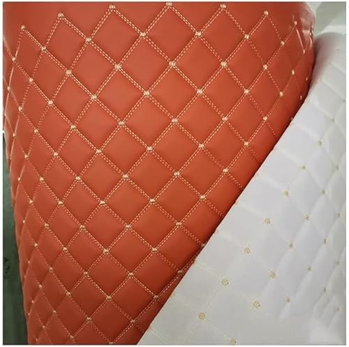 Wasserdichter Kunstleder-Steppstoff, genäht, for Boote, Outdoor-Polsterung, Auto-Dachhimmel, Kopfteil, Diamant(Oranje,1.6x10m) von Xinyilau
