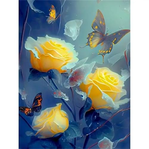 DIY Diamond Painting Set Gelbe Rose Schmetterling Diamant Painting Bilder Erwachsene Kinder 5D Diamant Malerei Full Drill Kreuzstich Stickerei Malerei Diamant Malerei für Home Wall Decor 30x40cm DIY Diamond Painting Set Gelbe Rose Schmetterling Diamant Painting Bilder Erwachsene Kinder 5D Diamant Malerei Full Drill Kreuzstich Stickerei Malerei Diamant Malerei für Home Wall Decor 30x40cm von Xinyuer