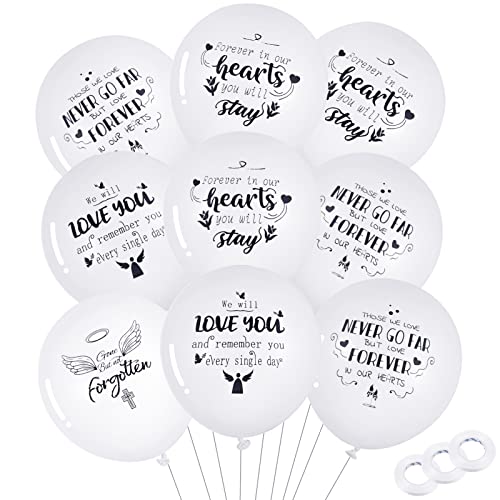 Xinzistar 60 Stück weiße Beerdigungsballons Gedenkballons biologisch abbaubare Luftballons Beerdigungsdekorationen Heliumballons mit 4 Mustern und 3 Rollen 9.8 m Ballonband für Beerdigung Memorial Xinzistar 60 Stück weiße Beerdigungsballons Gedenkballons biologisch abbaubare Luftballons Beerdigungsdekorationen Heliumballons mit 4 Mustern und 3 Rollen 9.8 m Ballonband für Beerdigung Memorial von Xinzistar