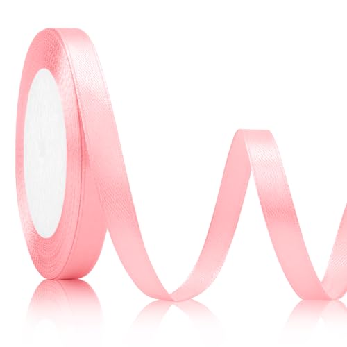 Satinband Rosa Geschenkband Rosa 10mm, 23meters Schleifenband Weihnachten Dekoration Rosa Stoffband für Hochzeit Band Brautstrauß Satinband Geschenkband Set Rosa Schleife Deko Pink Sugar Pinke Deko von Xioabre