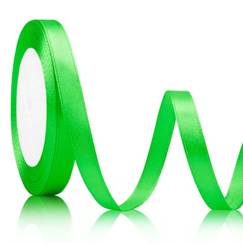 Geschenkband grün Satinband grün 10mm 23meter Schleifenband grün Stoffband für Hochzeit Band Brautstrauß Geschenkband Hochzeitsdekoration Taufe Geburtstag Geschenke Hellgrün GeschenkbäNder Weihnachten von Xioabre