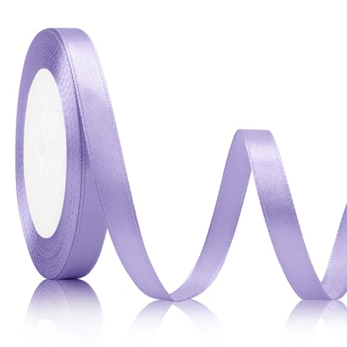 Satinband Lila Lavendel 10mm, 23meters Geschenkband Weihnachten Schleifenband Lila Hochzeit Stoff für Band Brautstrauß Halloween Satinband Hochzeitsdekoration Deko Band Geschenkverpackung Lila Deko 25 von Xioabre