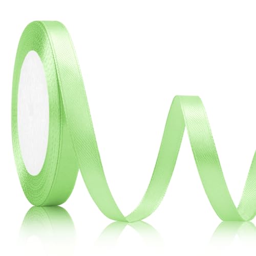 Schleifenband grün Geschenkband Mintgrün 10mm, 23meters Satinband grün Geschenkband grün Stoffband für Hochzeit Satinband Hochzeitsdekoration Taufe und Geburtstag Geschenke Deko Mintgrün Dirndl Band von Xioabre