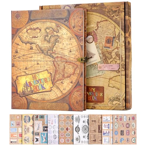 My Adventure Book, Sammelalbum, Fotoalbum, Retro-Stil, geprägter Einband, Reise-Scrapbooking, Paare, Sammelalbum für Paare, Erinnerungsbuch für Jahrestag, Hochzeit My Adventure Book, Sammelalbum, Fotoalbum, Retro-Stil, geprägter Einband, Reise-Scrapbooking, Paare, Sammelalbum für Paare, Erinnerungsbuch für Jahrestag, Hochzeit von XiongXiong