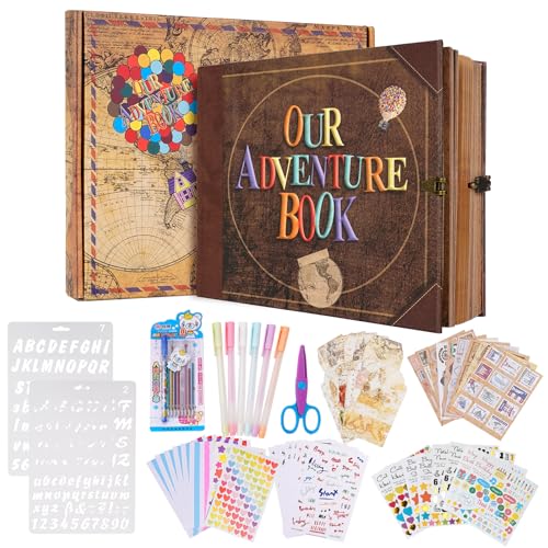 Our adventure book Scrapbook Fotoalbum, Retro-Stil geprägte Brief Abdeckung Reisetagebuch Journal Scrap Buch Kit für Paare,Erinnerung Buch für Jahrestag Hochzeit,Weihnachten,Valentinstag Our adventure book Scrapbook Fotoalbum, Retro-Stil geprägte Brief Abdeckung Reisetagebuch Journal Scrap Buch Kit für Paare,Erinnerung Buch für Jahrestag Hochzeit,Weihnachten,Valentinstag von XiongXiong