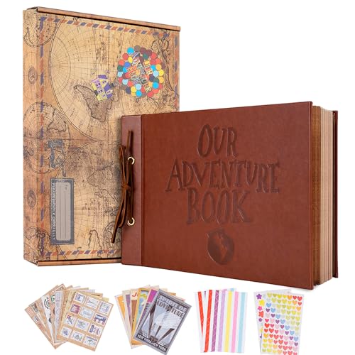 Unser adventure book Scrapbook Fotoalbum 11.9 * 7.6inch 80 Seite,geprägte Wörter Hard Cover Film Up our adventure bookTravel Scrapbook für Jahrestag,Hochzeit,Reisen,Weihnachten,Geschenke für Paare Unser adventure book Scrapbook Fotoalbum 11.9 * 7.6inch 80 Seite,geprägte Wörter Hard Cover Film Up our adventure bookTravel Scrapbook für Jahrestag,Hochzeit,Reisen,Weihnachten,Geschenke für Paare von XiongXiong