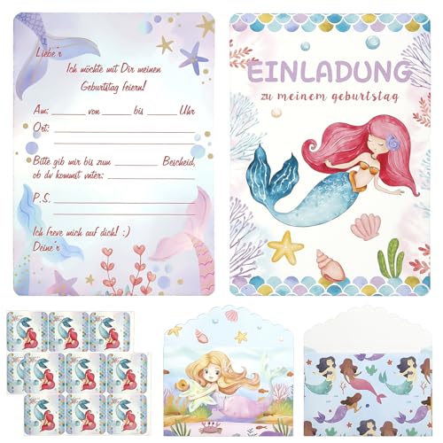 12x Meerjungfrau Einladungskarten Kindergeburtstag,mit Umschlägen & Stickern,Einladungskarten Geburtstag Madchen,einladungskarten meerjungfrau geburtstag,für Geburtstag,Geschenke für Mädchen 12x Meerjungfrau Einladungskarten Kindergeburtstag,mit Umschlägen & Stickern,Einladungskarten Geburtstag Madchen,einladungskarten meerjungfrau geburtstag,für Geburtstag,Geschenke für Mädchen von Xionghonglong