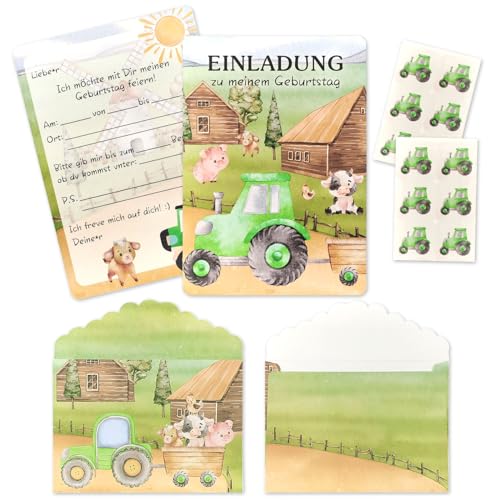 12× Traktor Einladungskarten Kindergeburtstag,mit Umschlägen & Stickern,Einladungen zum Kindergeburtstag Traktor,Einladungskarten Kindergeburtstag Junge,für Mädchen und Jungen Geburtstagseinladungen 12× Traktor Einladungskarten Kindergeburtstag,mit Umschlägen & Stickern,Einladungen zum Kindergeburtstag Traktor,Einladungskarten Kindergeburtstag Junge,für Mädchen und Jungen Geburtstagseinladungen von Xionghonglong