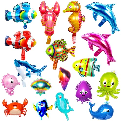18 Stück Meerestiere Luftballons Geburtstagsdeko Unterwasserwelt Folienballons Kindergeburtstag Deko Unterwasserwelt Für Jungen Mädchen Meeresparty Deko Für Geburtstagsfeier, Geschenk Zum Geburtstag 18 Stück Meerestiere Luftballons Geburtstagsdeko Unterwasserwelt Folienballons Kindergeburtstag Deko Unterwasserwelt Für Jungen Mädchen Meeresparty Deko Für Geburtstagsfeier, Geschenk Zum Geburtstag von Xionghonglong