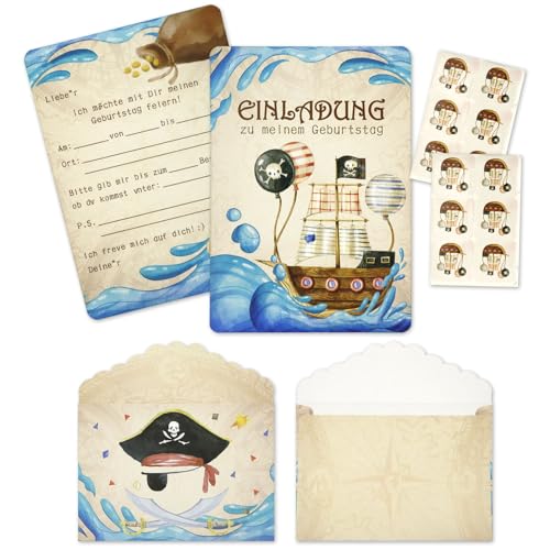 Xionghonglong 12x Piraten Einladungskarten Kindergeburtstag,mit Umschlägen & Stickern,Piraten Geburtstag Einladung, Kindergeburtstag Partyeinladungen,für Mädchen und Jungen Geburtstagseinladungen Xionghonglong 12x Piraten Einladungskarten Kindergeburtstag,mit Umschlägen & Stickern,Piraten Geburtstag Einladung, Kindergeburtstag Partyeinladungen,für Mädchen und Jungen Geburtstagseinladungen von Xionghonglong