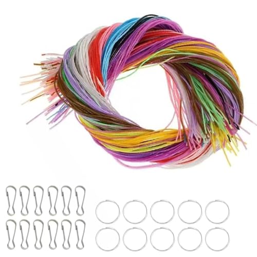 Xiqiggi 200 Stück Scooby DOO Bänder, Scoubidou Bänder, Bänder für Armbänder, Faden Scoubidou, Flechtschnüre, Flechten mit Keychain Und Haken, zum Basteln Schlüsselanhänger, Armbänder, Halskett von Xiqiggi