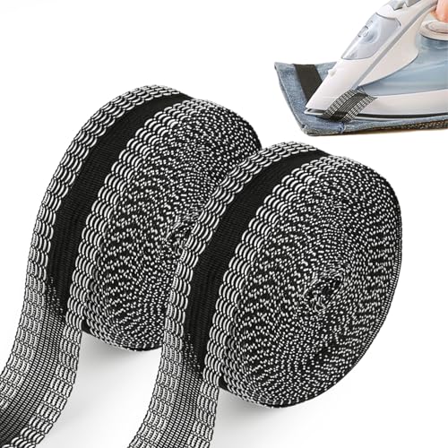 Xishoyen 2 Stück Saumband zum Aufbügeln, 10M×2.5CM Selbstklebend, Hose Kürzen Ohne Nähen, Bügelband für Vorhänge, Kleidung, Stoffe - Waschfest von Xishoyen