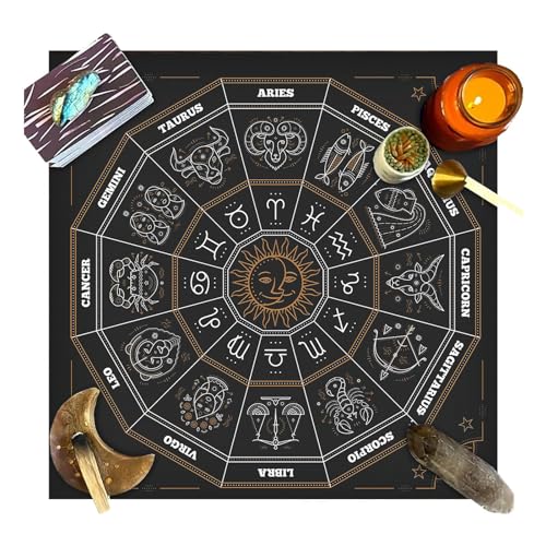 Xistuoz Altartuch Tarotkarten Tischservietten Hexereibedarf Tischdecke Quadratisch Spirituell Himmlisches Decktuch, 49 x 49 cm Xistuoz Altartuch Tarotkarten Tischservietten Hexereibedarf Tischdecke Quadratisch Spirituell Himmlisches Decktuch, 49 x 49 cm von Xistuoz
