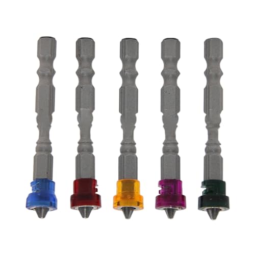 Xistuoz Bohrer-Schraubendreher-Bit-Set, 5-teilig, präzise farbige Schraubendreher-Bit-Sets, starkes Power-Zubehör mit rutschfestem Design für Bau, Elektrotechnik von Xistuoz