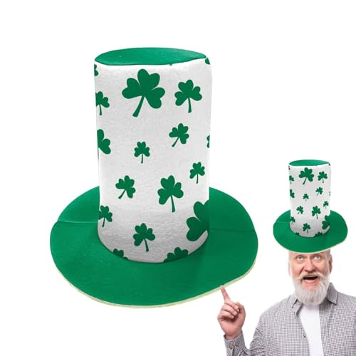 Xistuoz St. Patricks Day Hut | Zylinderhut Kobold Kleeblatt Kopfbedeckung | Foto-Requisiten, Partyzubehör, Baumspitze St. Patricks Day Zubehör, Kostümzubehör von Xistuoz
