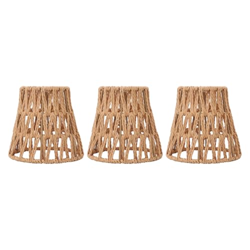 3er-Pack Rattan-Lampenschirme, E14-Glühbirnen, Zum Aufstecken, Gewebter Lampenschirm, 3,5 Oben X 5,5 Unten, Kleine Boho-Lampenschirme für Kronleuchter, Pendelleuchten, Wandleuchten 3er-Pack Rattan-Lampenschirme, E14-Glühbirnen, Zum Aufstecken, Gewebter Lampenschirm, 3,5 Oben X 5,5 Unten, Kleine Boho-Lampenschirme für Kronleuchter, Pendelleuchten, Wandleuchten von Xiuganpo